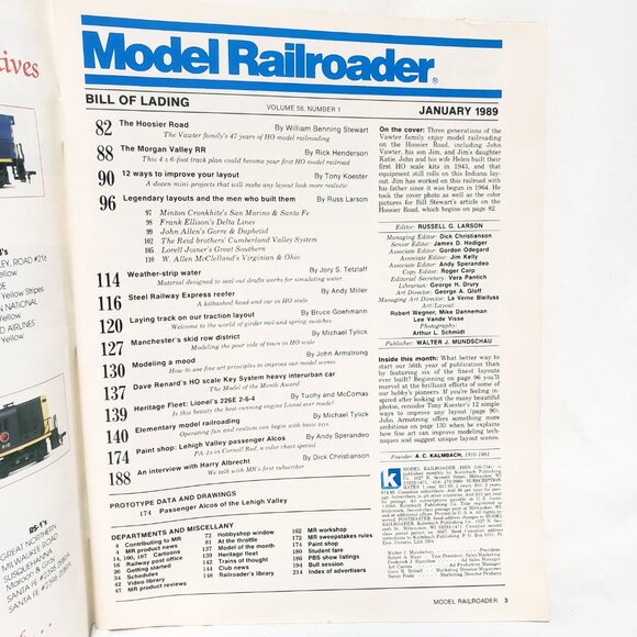 Model Railroader Train Railroading Magazine Jan 1989 55th Anniversary Layouts - Picture 3 of 10